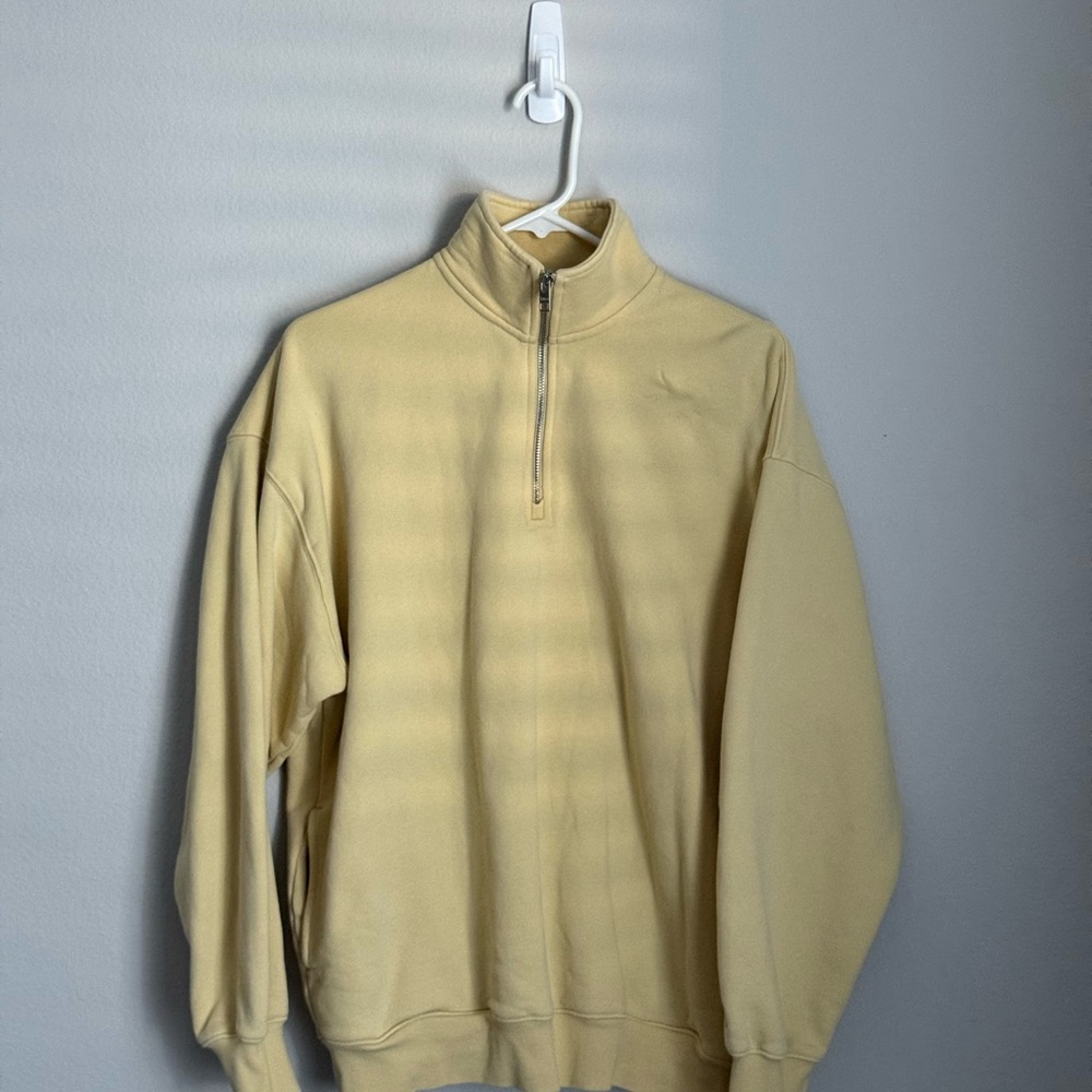 TNA Women’s Pastel Yellow Zip-Up Sweater